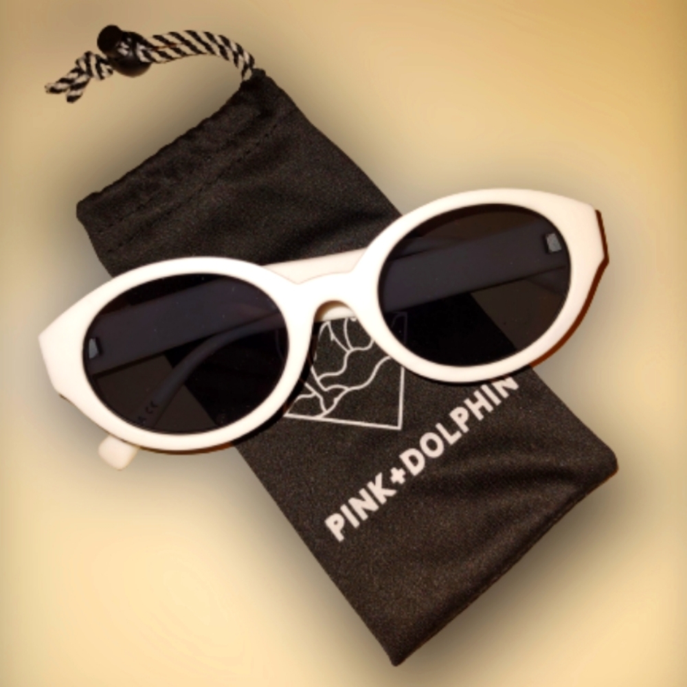 Pink Dolphin White and Black Sunglasses